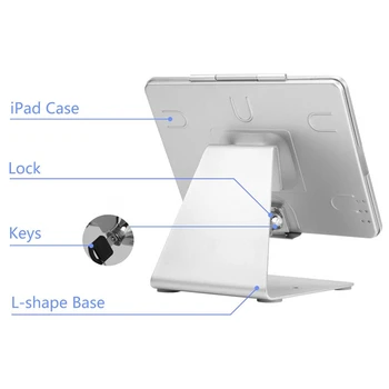 Drošības Planšetdatora Statīvs Turētājs, Galda Anti-Theft POS Turētājs 360° Rotācija ar Slēdzeni un Atslēgu iPad 2,3,4 iPad gaiss/gaiss 2