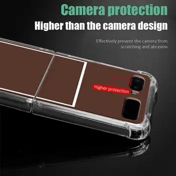 Drošības spilvens Telefonu Gadījumā Samsung Z Flip 5G Anti Ietilpst Silikona Skaidrs, Capas Mīksto TPU Tālrunis Casos Attiecas Pantone Konfektes Krāsu Jaunums