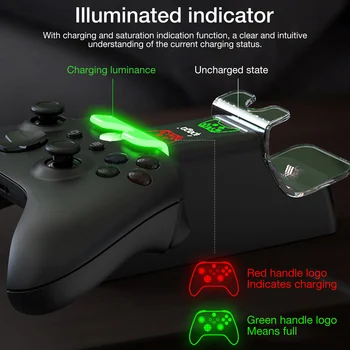 Dual Kontrolieris Lādētāja Adapteris LED indikators, Uzlādes Stacija Xbox Sērijas X S ar 2 Uzlādējams 1000mAh Akumulatora Iepakojumos