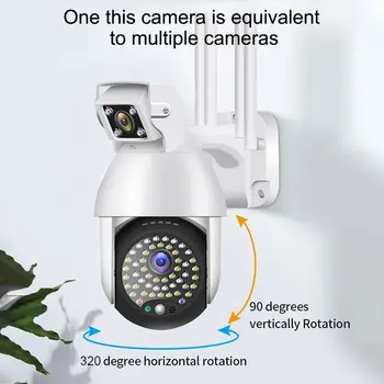 Dual Objektīvs Āra 1080P PTZ IP Drošības Kameru Bezvadu WIFI CCTV Uzraudzības Cam Nakts Redzamības IS Kustības detektors Kamera
