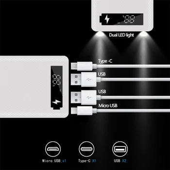 Dual USB 8*18650 Power Bank Akumulatora Kaste Mobilo Tālruni, Ātra Uzlāde DIY Shell 18650 Baterijas Turētāju Uzglabāšanas Gadījumā, IPhone, Huawei