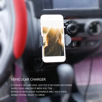 Dual USB Lādētājs Auto Turētājs priekš iPhone, Samsung Savukārt 360 Tālruņa Turētāju Automašīnas Gaisa Vent Mount Īpašnieks, Mobilā Tālruņa Turētāji Stendi
