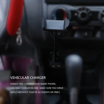 Dual USB Lādētājs Auto Turētājs priekš iPhone, Samsung Savukārt 360 Tālruņa Turētāju Automašīnas Gaisa Vent Mount Īpašnieks, Mobilā Tālruņa Turētāji Stendi