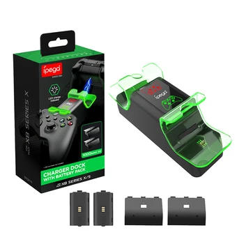 Dual Uzlāde Dokā ar 2 Akumulatoru Xbox Gamepad Kontrolieris Spēļu Konsole, Akumulatoru, Lādētāju Dock Statīvs X Box Xbox One X