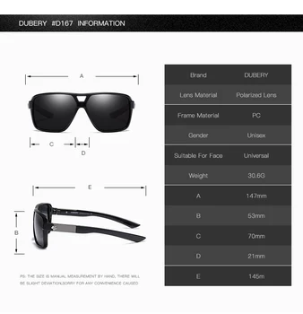 DUBERY Vintage, Saulesbrilles Vīriešu Polarizētās Braukšanas Sports, Saules Brilles Aizsardzības Modes Vīrieši Sievietes Krāsu Spogulis Oculos UV400
