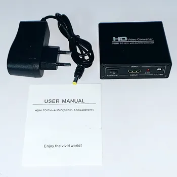 Dubultā Yi HDmatters HDMI uz DVI audio&video converter HDMI uz DVI+Digitālā koaksiālā audio+Aux out Klēpjdatoru PS4 PC