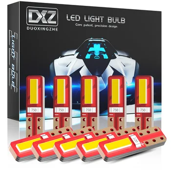 DXZ 10Pcs T5 LED Spuldzes, Super Spilgti Canbus Balts 2SMD Mikroshēmās, lai Auto Bez Kļūdām Automašīnas Instrumentu Kopu Paneļa Gaismas 12V