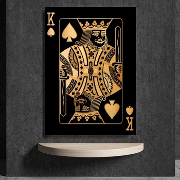Dzeltena Pokera Apdare Ziemeļvalstu Plakātu Sienas, Attēlus Dzīvojamā Darba Istaba Plakāti Sienas Mākslas Audekls Gleznošanai Attēlu Bez Rāmīša