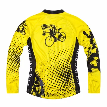 Dzeltena Riteņbraukšana Jersey 2018 Vīriešu Velosipēds ar garām Piedurknēm Ropa Ciclismo Cikla Maillot Velosipēdu Top MTB Riteņbraukšana Apģērbu Pavasara Rudens