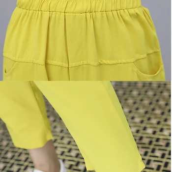 Dzeltenā Pleds korejas Apģērbu Co-ord Uzstādīt Sieviešu Vasaras Tērpi Matching Festivāla Divu Gabals Plus Lieluma Liela M-5XL Top Elsas Uzvalki