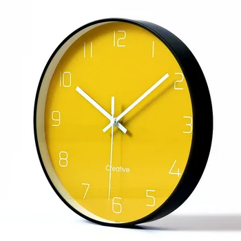 Dzeltenās Sienas Pulkstenis Laima Mūsdienu Virtuves Pulkstenis Skatīties Mājas Dekors Dzīvojamā Istaba Pulkstenis Tropu Augļu Sienas Mākslas Timepieces 50A029