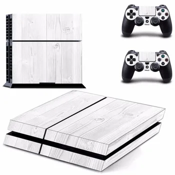 Dzidri Balts Melns Krāsa PS4 Ādas Decal Uzlīmes Sony PlayStation 4 Konsole un 2 Kontrolieri PS4 Ādas, Vinila Uzlīmes Piederumu