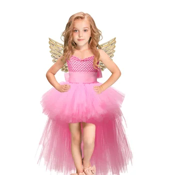 Dzimšanas dienas svinības Vienradzis Princese Kleita Purima Cosplay Eņģelis Bērniem, Acu Tutu Svārki Meitenēm, Mežģīnes Linga Halloween Kostīms Meitenēm