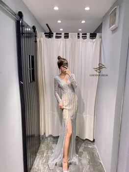 Dzirksti Mirdzēt Sequined Vakara Kleitas 2020. Gadam, Dubaija Fāzēm Balles kleitu Drēbes De saviesīgs vakars