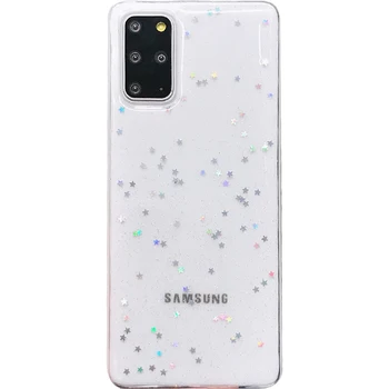 Dzirkstošais zvaigznes attiecas uz Samsung note20 ultra 10 9 8 mobilo telefonu gadījumā Galaxy s20 s21 s10 s9plus s8 pārredzamu mīkstas gumijas gadījumā