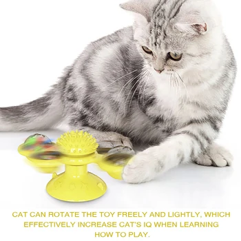 Dzirnavas Rotaļlietas Pet Rotaļlietas Interaktīvas Puzzle Mācību Vinilplašu Vējdzirnavas Bumbu Grieza Rotaļlietas, Lai Kaķiem Kaķēns Spēlēt Spēli Kaķis Piederumi