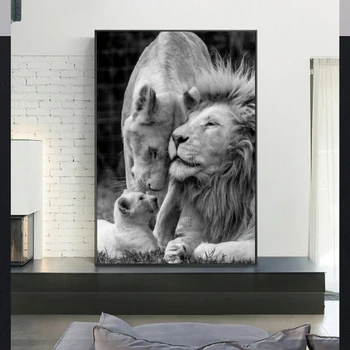 Dzīvniekiem Lauva, Dark Audekls Mākslas Plakāti un Izdrukas Sienas Dekoratīvās Mākslas Bildes Āfrikas Lauvu Kanvas Glezna Mājas Sienas Dekori