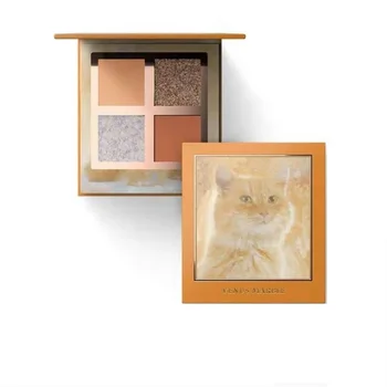 Dzīvnieku Kaķis Eyeshadow Pallete 4 Krāsu, Matētu Mirdzumu Nude Make Up, Pigmentēts Acu Ēnu Palete Skaistumu Glazētas Aplauzums Kosmētika