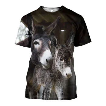Dzīvnieku Zirgu / Briedis / Donkey 3D Iespiesti vīriešu t krekls Harajuku Vasaras Īsām piedurknēm krekls ielu Ikdienas Unisex t-veida topi YW003