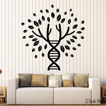 Dzīvības koks DNS Spirāli Ģints Bloodline Uzlīmes, Guļamistaba, Ģenētika, Bioloģija, Molekulas, Zinātnes, Mākslas Mūra Sienas Mūsdienu Sienas Decal L626