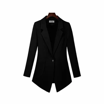 Dāmas mētelis pavasara un rudens modes garām piedurknēm tīrtoņa krāsu temperaments Slim OLprofessional elegants birojs dāmas jaka uzvalks