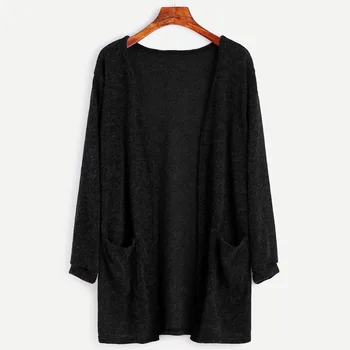 Dāmas Silts un comfortableno cepuri kokvilnas trikotāžas mīksti džemperi, puloveru, long piedurknēm gadījuma mētelis#248853