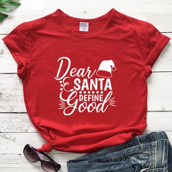 Dārgais Santa Definēt Labs Grafiskais T-Krekls Smieklīgi Kokvilnas Ņau Vintage Santa Ziemassvētku cepuri Saukli Estētisko Topi Gadījuma Camisetas