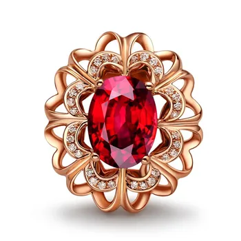 Dārgakmeņiem, Ruby red crystal zircon diamond stud auskari sievietēm brincos 18k Rose gold krāsu grupa rotaslietas bijou Ziemassvētku dāvanu