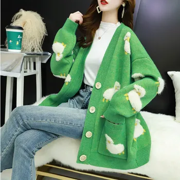 Džemperi, Sievietēm, Ziemas Sabiezējums Siltu Jauku Multiplikācijas filmu korejiešu Moderns Populārs Sieviešu Jakas Lielajam 3XL Vintage Femme Virsdrēbes