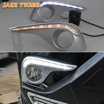 DŽEZA TIGER 2GAB Dzeltens Pagrieziena Signāla Funkciju 12V Auto DRL LED Dienas Gaismas lukturi dienas gaismas Toyota Highlander 2012 2013