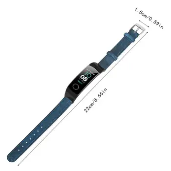 Džinsa Modelis Īstas Ādas Watchband Rokas Siksniņu Nomaiņa Huawei Honor Band 5/4 Aproce Piederumi 1 Gab.