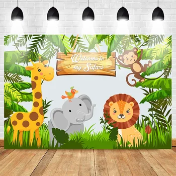 Džungļu Safari Meža Pusi, Foto Backdrops Meža Dzīvnieku, Bērnu, Bērniem, Dzimšanas Dienu Backdrops Banner Fotogrāfijas Fona Aksesuāri