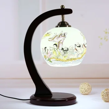 E27 Jaunais Ķīnas Vintage Galda Lampas, gultas light Living Room Mācību Telpa, bērnu istabas Retro Modes Keramikas Galda Lampas
