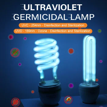 E27 Ultravioleto Baktericīda Lampa, Spuldzes, UVC Ozons Nogalina Putekļu Ērcītes Kvarca Dezinfekcijas Caurules LED Germicidal Gaismas UV Sterilizer 220V
