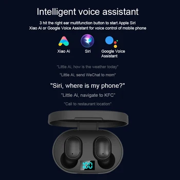 E6S TWS Bezvadu Augstas izmaksas Efective Bluetooth 5.0 Austiņas Smart Control Sporta Earbuds Smart ciparu displejs bluetooth austiņas