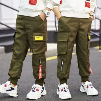 EACHIN Zēnu Bikses Zēniem Jaunas Kravas Bikses Rudens Zēnu īsās Treniņbikses Multi-Kabatas Bikses Bērniem, Bērnu Gadījuma Bikses Streetwear