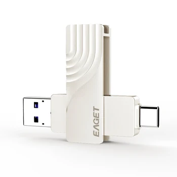 EAGET CF30 USB Flash Drive 128G OTG Metāla USB 3.0 Pen Drive Taustiņu 64GB Tips C3.1 ātrgaitas pendrive Mini Flash Drive, Memory Stick