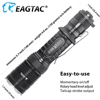 EAGTAC T25C2 Pro 2100 Lumens Taktiskās LED Lukturīti BEZMAKSAS 18650 Medību Maināmu Moduli IS UV Zaļš Sarkans Lāpu Multi Mode