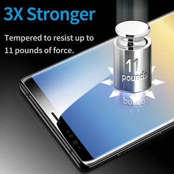 EAR 2gab/daudz 9H Rūdīts Stikls Screen Protector for Samsung Galaxy Note 9 3D Izliektas Pilnībā Segtu Draudzīgi Stikla Aizsardzības Plēves