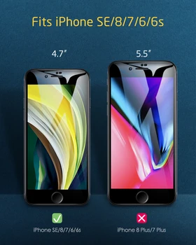 EAR Rūdīts Stikls iPhone SE 2020. gadam Ekrāna Aizsargs, 2gab Pilnībā Segtu Rūdīta Stikla Apple iPhone SE 8 7 6s Ekrāna Filmu