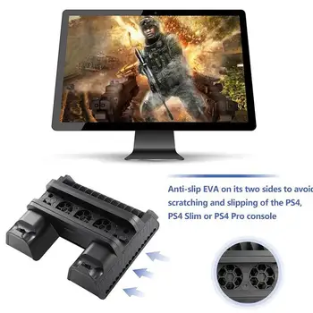 EastVita Vertikālais Statīvs ar Dzesēšanas Ventilatoru un Dual Kontrolieri Uzlādes Staciju par PS4/PS4 Slim/PS4 Pro r40