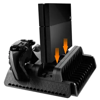 EastVita Vertikālais Statīvs ar Dzesēšanas Ventilatoru un Dual Kontrolieri Uzlādes Staciju par PS4/PS4 Slim/PS4 Pro r40