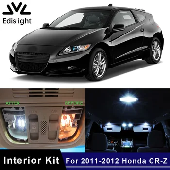 Edislight 12Pcs Balta, Ledus Zila LED Lampas, Auto Spuldzes Interjera Iepakojuma Komplektu 2011-2012 Honda CR-Z Karti Dome Licence Plate Light