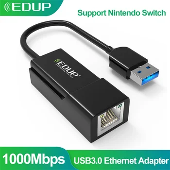 EDUP USB savienojumu ar Ethernet Switch Adapteris Hub USB 3.0 10/100/1000 Mb / s Gigabit Ethernet RJ45 LAN Pārveidotājs Nintendo Slēdzis