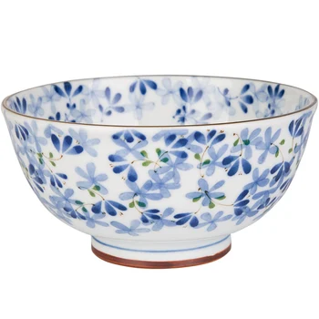 EECAMAIL Japāņu stila Zilu Ziedu Sērijas Gaismas Kaula porcelāna Keramikas Galda piederumi Mājsaimniecības Trauku Rietumu Šķīvi Rīsu Bļoda, Lielā Bļodā