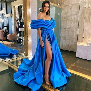 Eightree Arābu Balli Puse Kleitas Augstas Sadalīt Drēbes De Saviesīgs Vakars Royal Blue Vakara Tērpi Ilgi Ir 2021. Pie Pleca Slavenība Dress