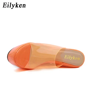 EilyKen PVC Jelly Oranža, dzeltena Platforma Ķīļi Čības Sievietēm Augstas Kvalitātes Cietie Tupele, Sandales, kurpes Izmērs 35-42