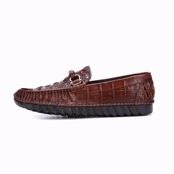 EIOUPI jauns dizains oriģinālas nekustamā krokodils graudu ādas vīriešu modes biznesa gadījuma apavu elpojošs vīriešiem kurpes e6833-2