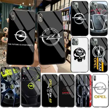 Eiropas automašīnu Opel astra logo Soft black Telefonu Gadījumā Rūdīts Stikls iPhone 11 Pro XR XS MAX 8 X 7 6S 6 Plus SE 