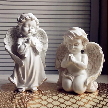 Eiropas Gatavotās Sveķu Eņģeļu Figūriņas Mājas Interjera Dekorēšana Amatniecības Kāzu Dāvanas Laimīgs Rotājumu Biroja Telpas Galda Statujas